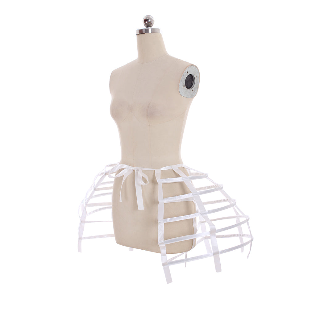 Women's Baroque Pannier Petticoat Victorian White Crinoline Birdcage Hoop for Victorian Ball Dress Baroque Crinoline Rococo Princess Dress Pannier
