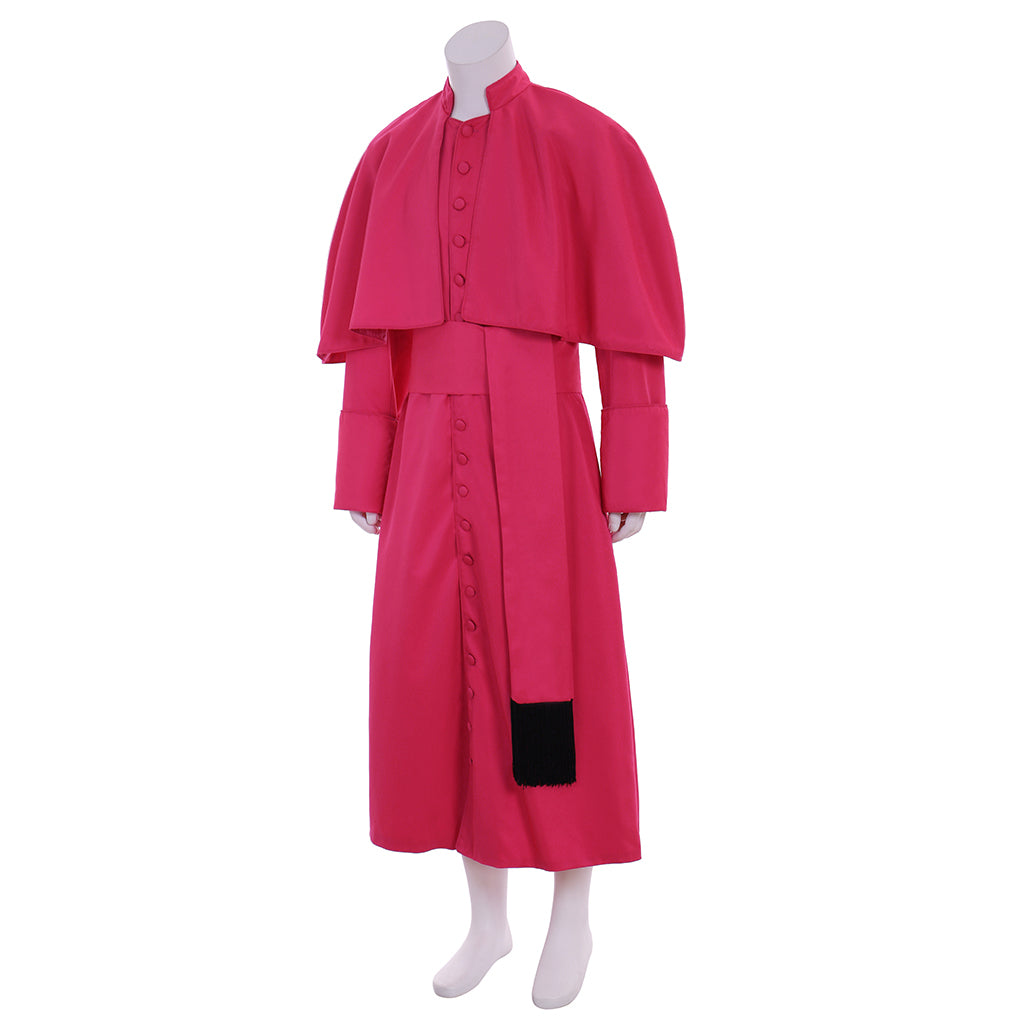 Medieval Men's Long Buttoned Robe Ecclesiastical Style Outfit for Cosplay or Themed Events Halloween Christmas or Themed Parties