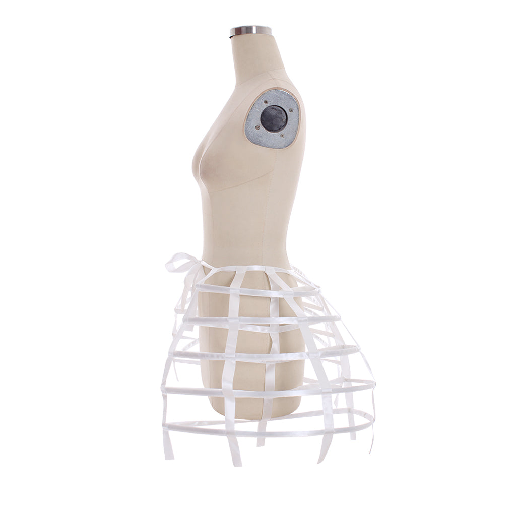 Women's Baroque Pannier Petticoat Victorian White Crinoline Birdcage Hoop for Victorian Ball Dress Baroque Crinoline Rococo Princess Dress Pannier