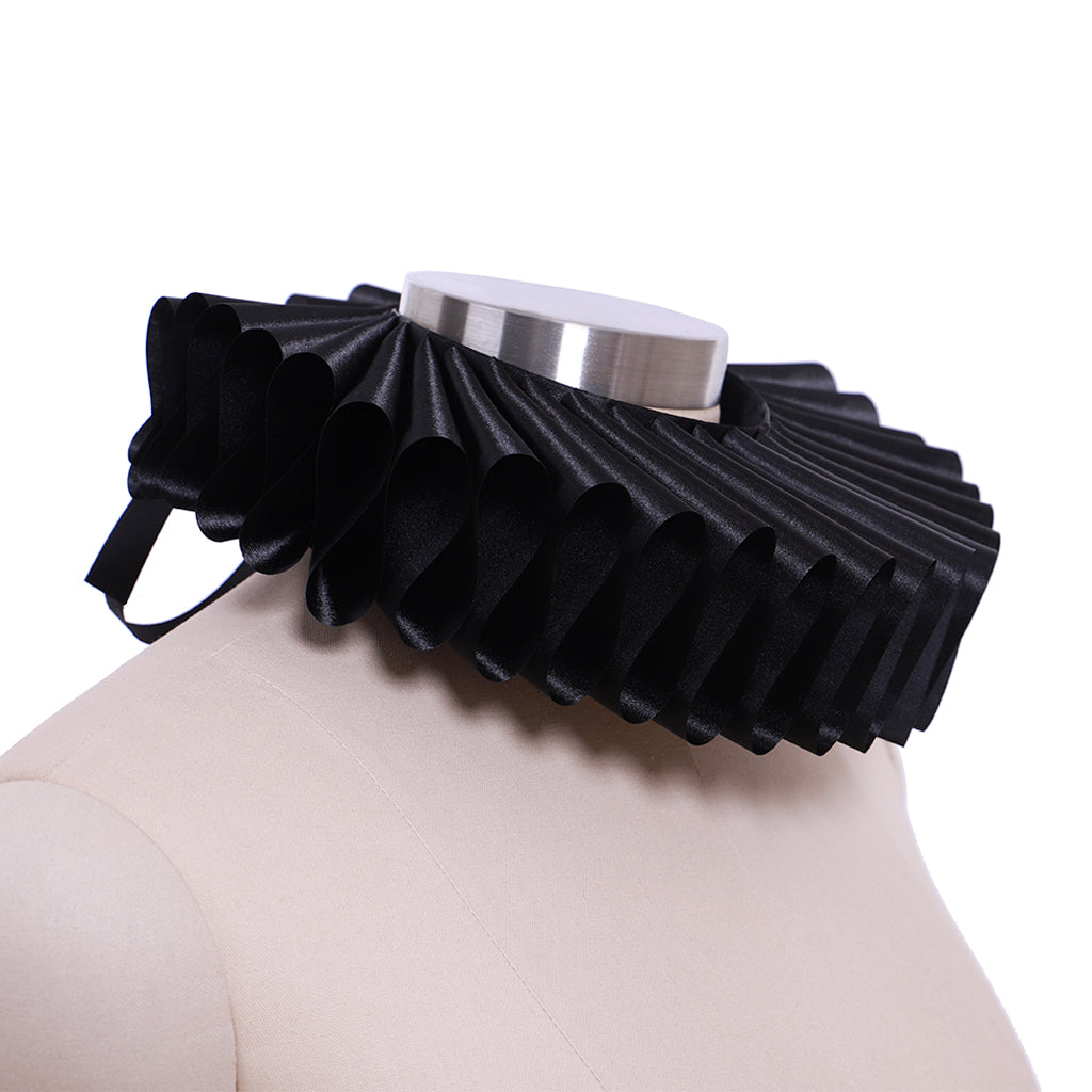Women's Ruffled Victorian Renaissance Neck Satin Choker Collar Ruff collar