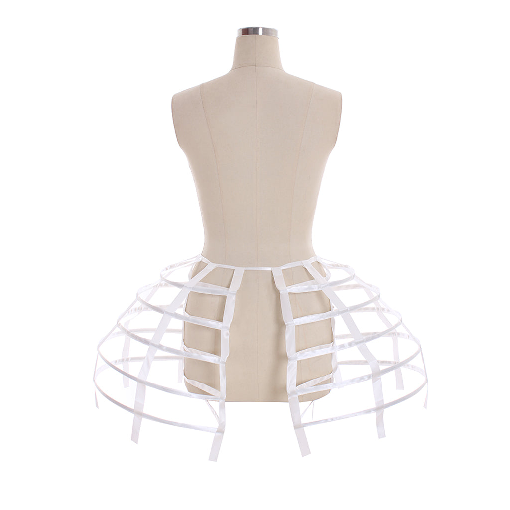 Women's Baroque Pannier Petticoat Victorian White Crinoline Birdcage Hoop for Victorian Ball Dress Baroque Crinoline Rococo Princess Dress Pannier