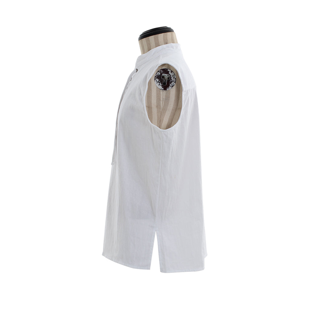 Medieval Men's White Sleeveless Top with Lace up Neckline for Cosplay Themed Events Halloween Christmas or Parties