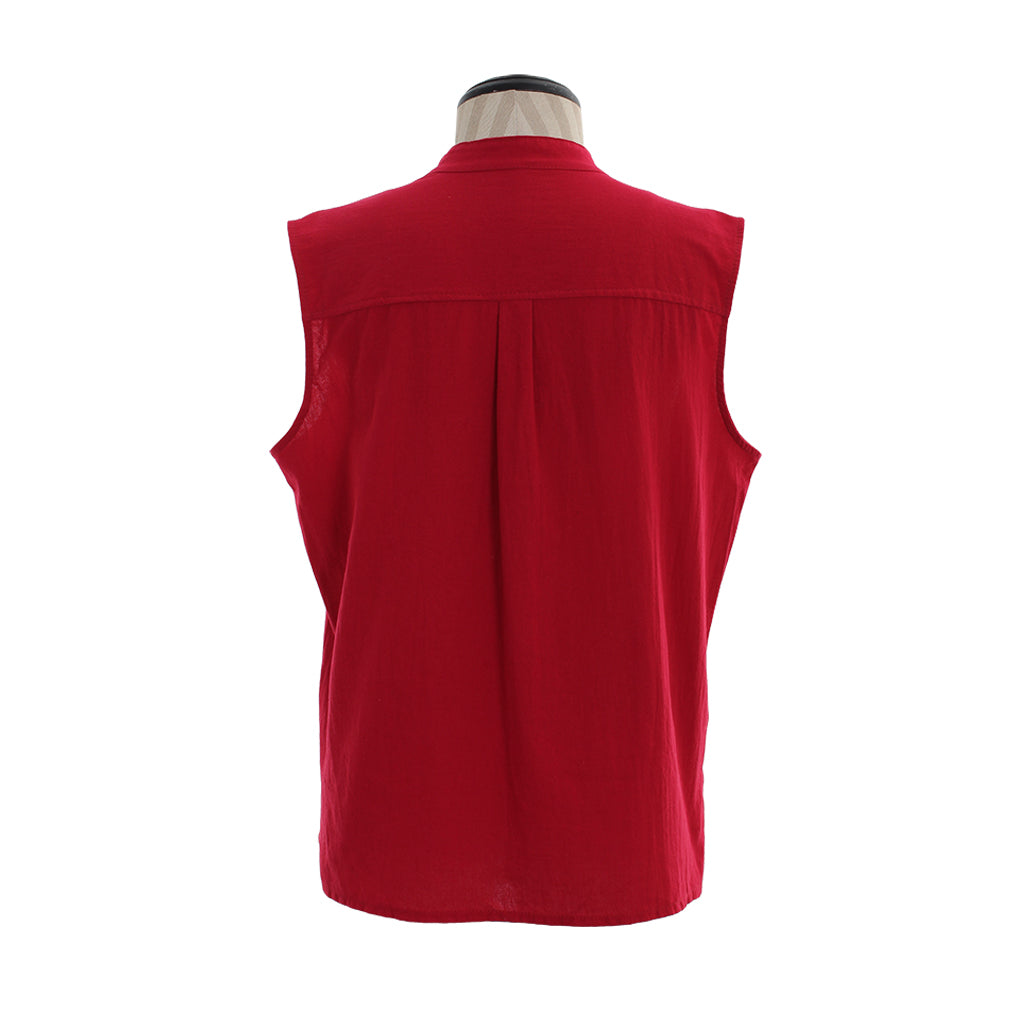 Medieva Men's Sleeveless Tunic with Lace Up Neckline Renaissance Style Top for Cosplay or Themed EventsHalloween Christmas or Themed Parties