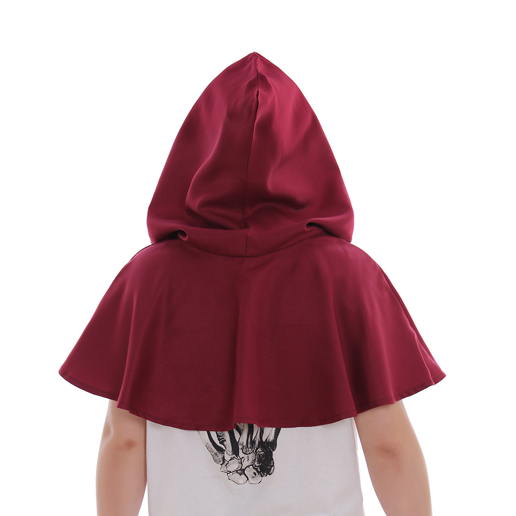 Medieval Gothic Hooded Short Cloak Cropped Cape for Cosplay Halloween Costumes