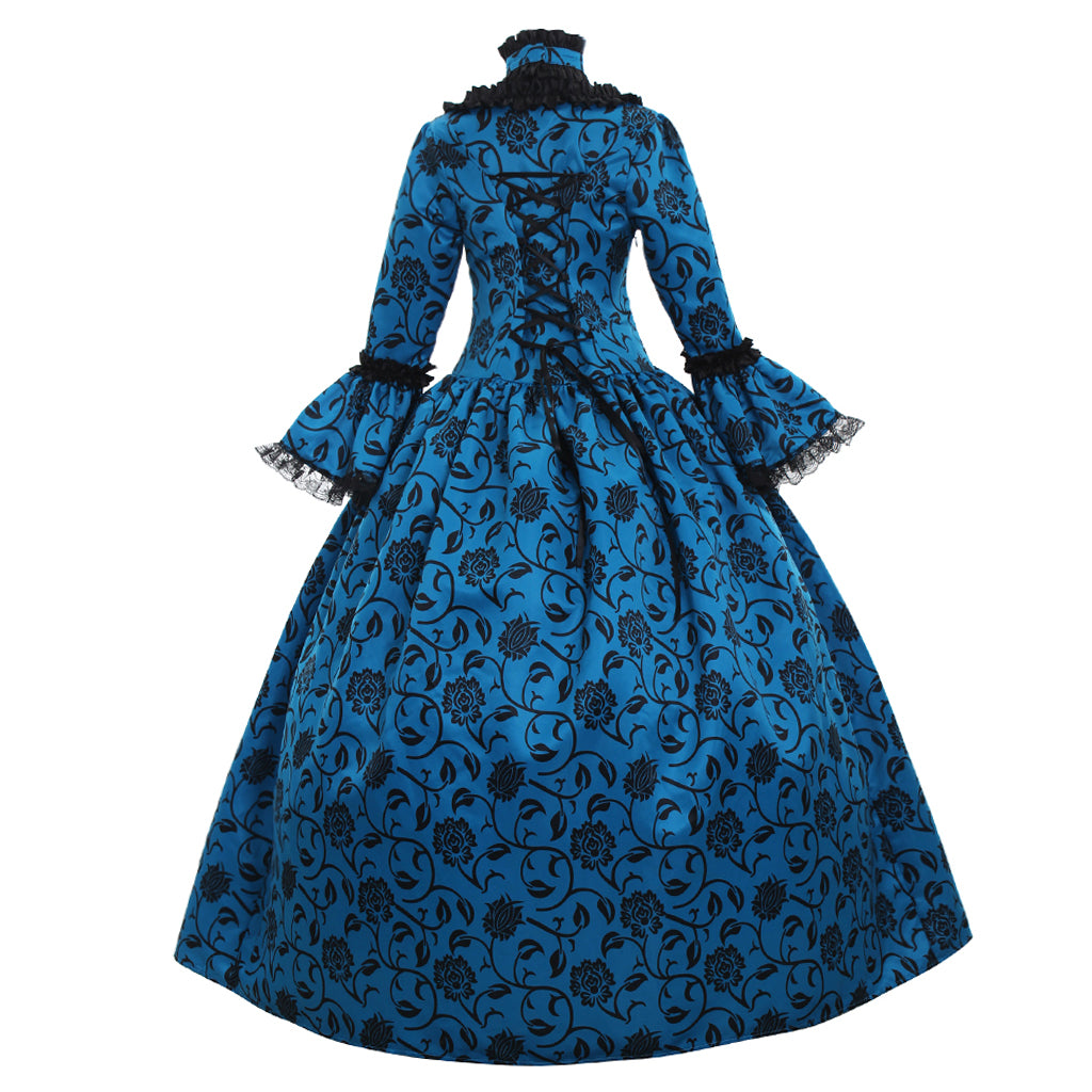 Gothic Rococo Victorian Party Costume Ball Gown Prom Dress Princess Lace print Women's Royal Masquerade Party Carnival of Venice Adults' Dress