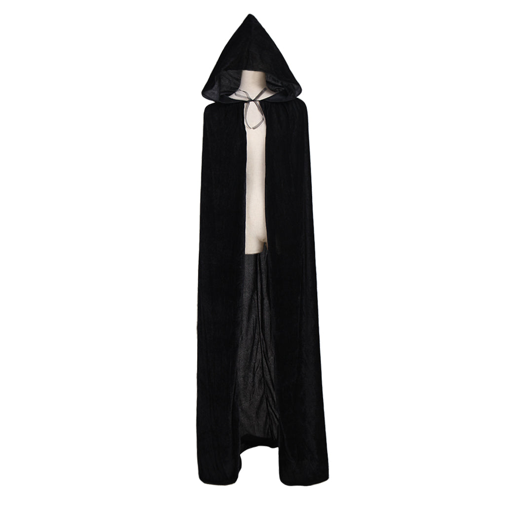 Medieval Hooded Velvet Cloak Adult Renaissance Vintage Cosplay Long Robe