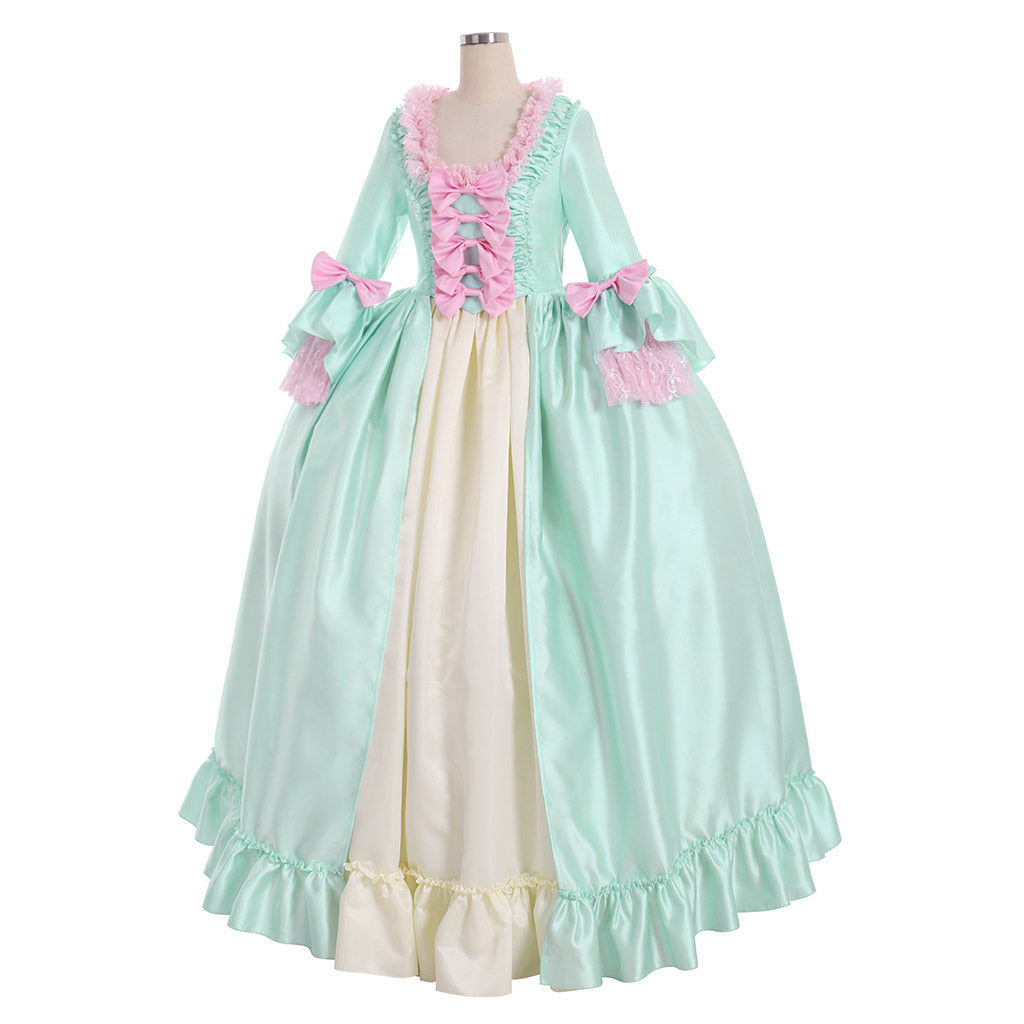 Rococo Victorian Vintage Dress Ball Gown Prom Dress Maria Antonietta Bow Accessory Flare Cuff Sleeve Women's Royal Masquerade Carnival Party Halloween Adults' Dress