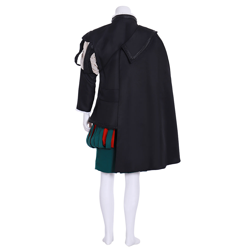 Medieval Men's Black Jacket with White Details and Green Breeches for Cosplay or Themed Events Halloween Christmas or Themed Parties