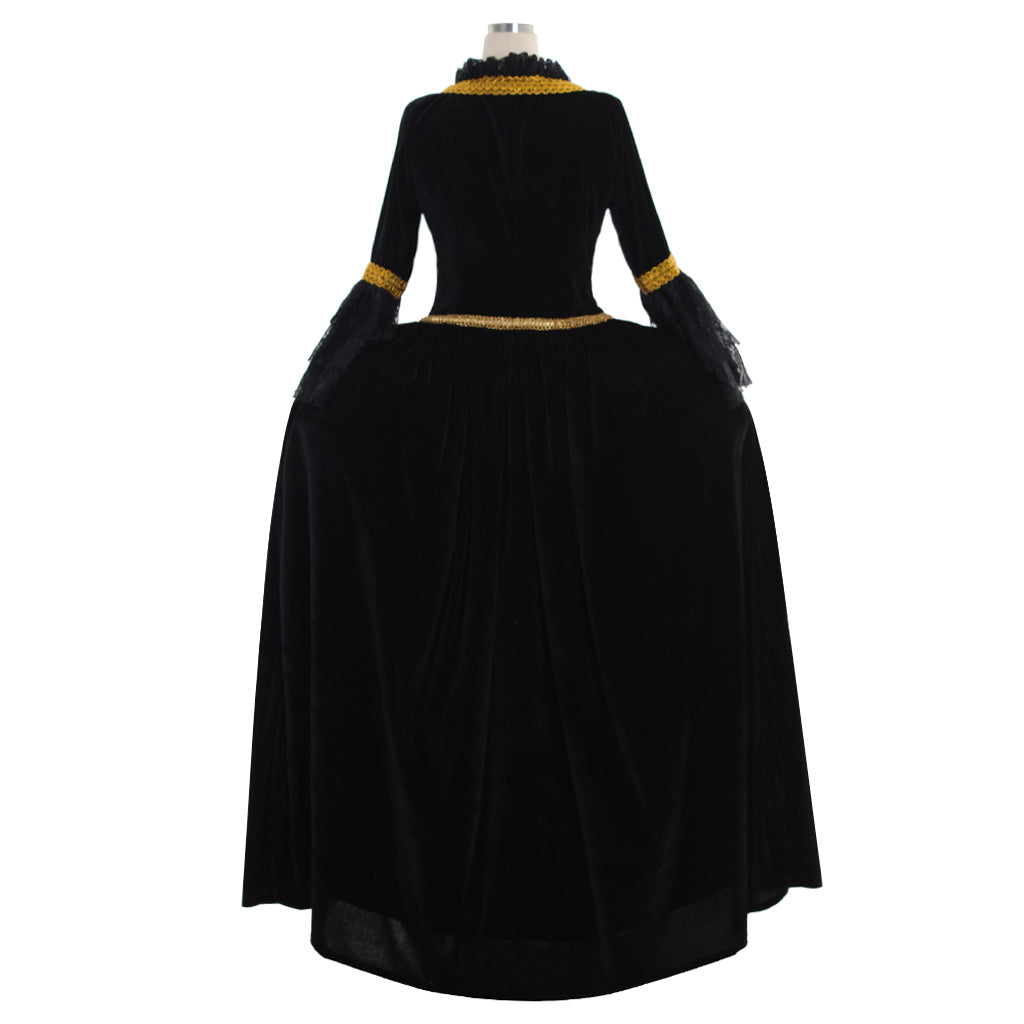 18th Rococo Colonial gown Victorian Renaissance Princess Period Prom Dress Black Costume Lace print Custom Women's Vintage Cosplay Performance Party Christmas Halloween Carnival Party Evening dress Masquerade Adults' Dress