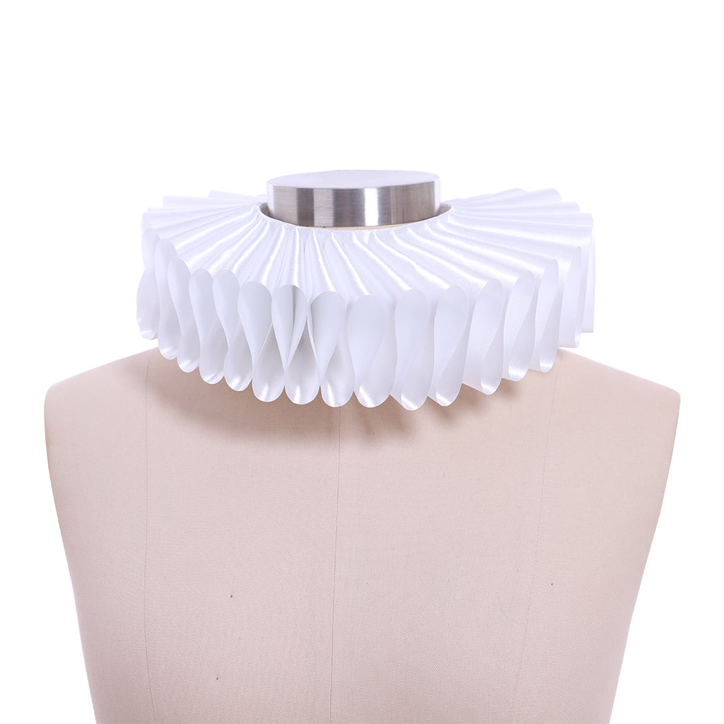 Women's Ruffled Victorian Renaissance Neck Satin Choker Collar Ruff collar