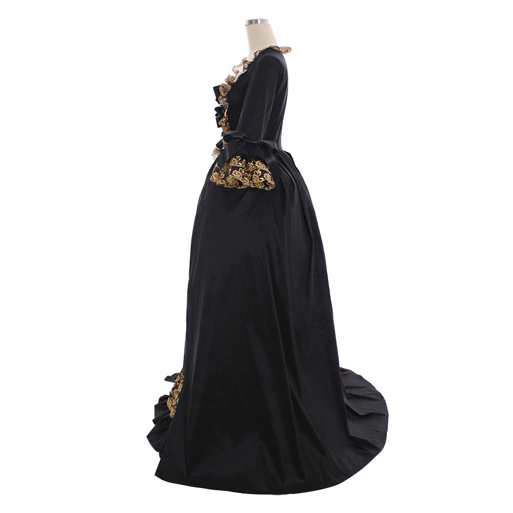 Gothic Rococo Victorian Dress Necklace Style For The Neck Flare Cuff Sleeve Party Costume Prom Dress Princess Shakespeare Solid Color Ball Gown Black Women's Royal Halloween Carnival Valentine's Day Party Evening Dress Masquerade Adults' Dress All