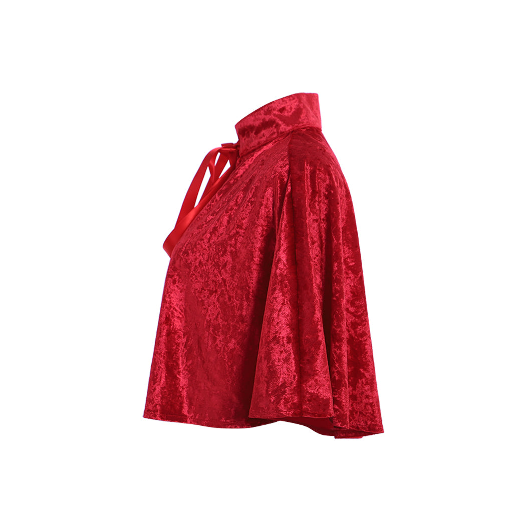 Medieval Women Gothic Red Cosplay Costume Adult Renaissance Vintage Velvet Cloak Gothic Ladies Halloween Party Outerwear
