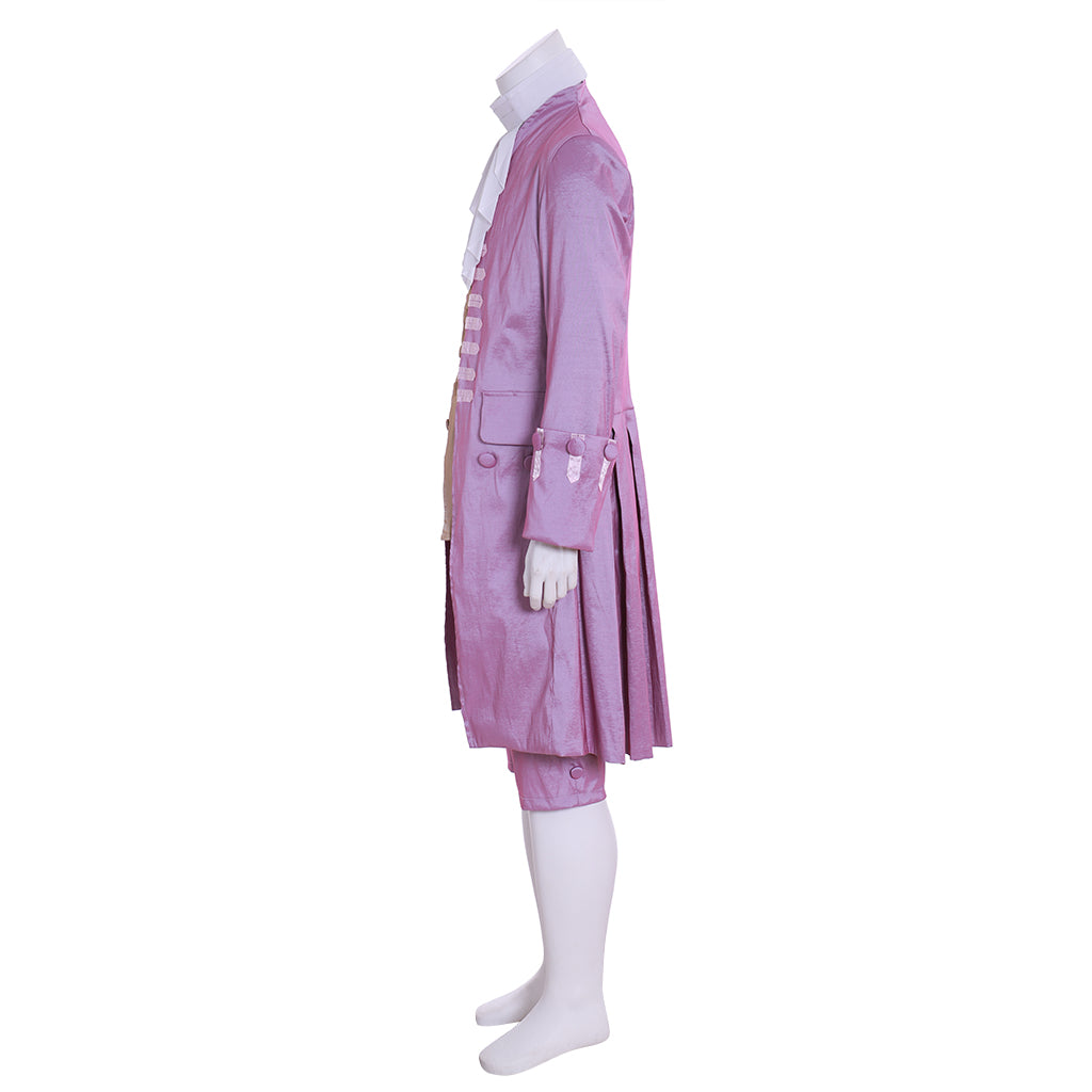 Medieval Lilac Georgian Style Frock Coat Ensemble with Waistcoat Cravat and Knee Breeches for Historical Reenactments Cosplay Events Halloween Christmas or Parties