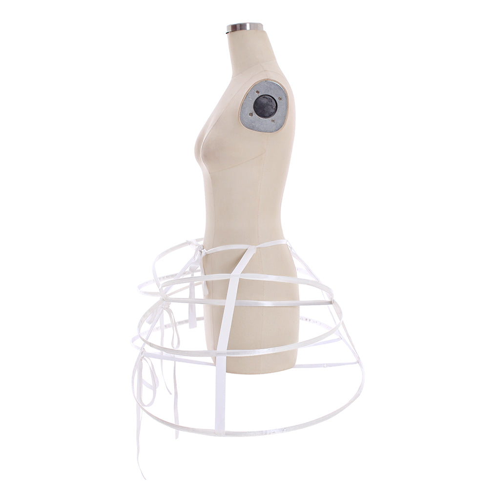 Women's Baroque Pannier Petticoat Victorian White Crinoline Birdcage Hoop for Victorian Ball Dress Baroque Crinoline Rococo Princess Dress Pannier