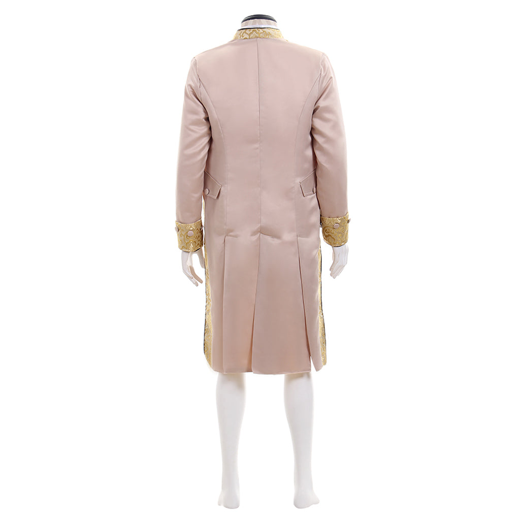 18th Century European Rococo Style Gentleman’s Suit with Beige Vest and Contrasting Trim for Historical Reenactments Cosplay Events Halloween Christmas or Parties