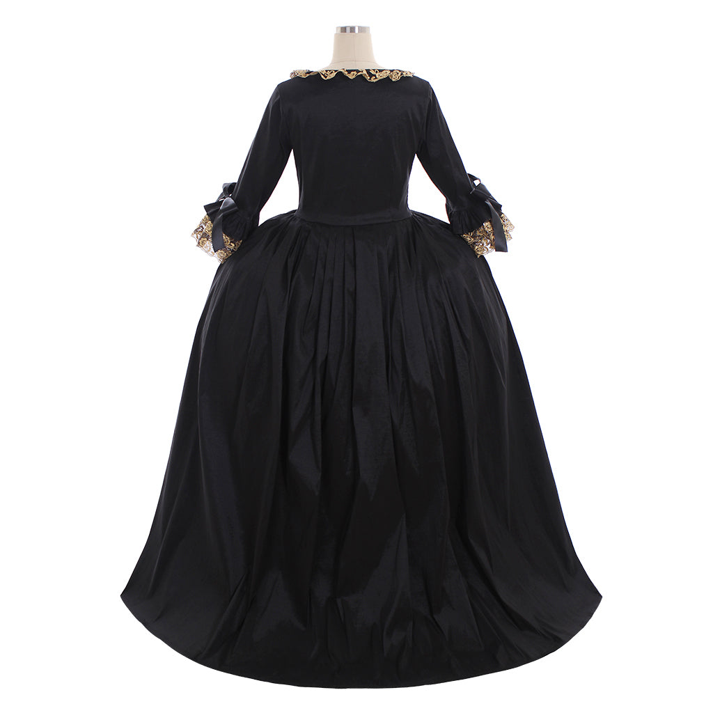 Gothic Rococo Victorian Dress Necklace Style For The Neck Flare Cuff Sleeve Party Costume Prom Dress Princess Shakespeare Solid Color Ball Gown Black Women's Royal Halloween Carnival Valentine's Day Party Evening Dress Masquerade Adults' Dress All