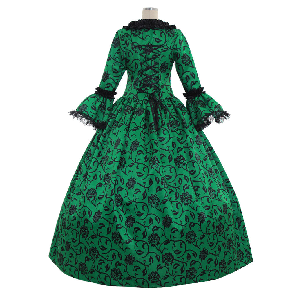 Gothic Rococo Victorian Party Costume Ball Gown Prom Dress Princess Lace print Women's Royal Masquerade Party Carnival of Venice Adults' Dress