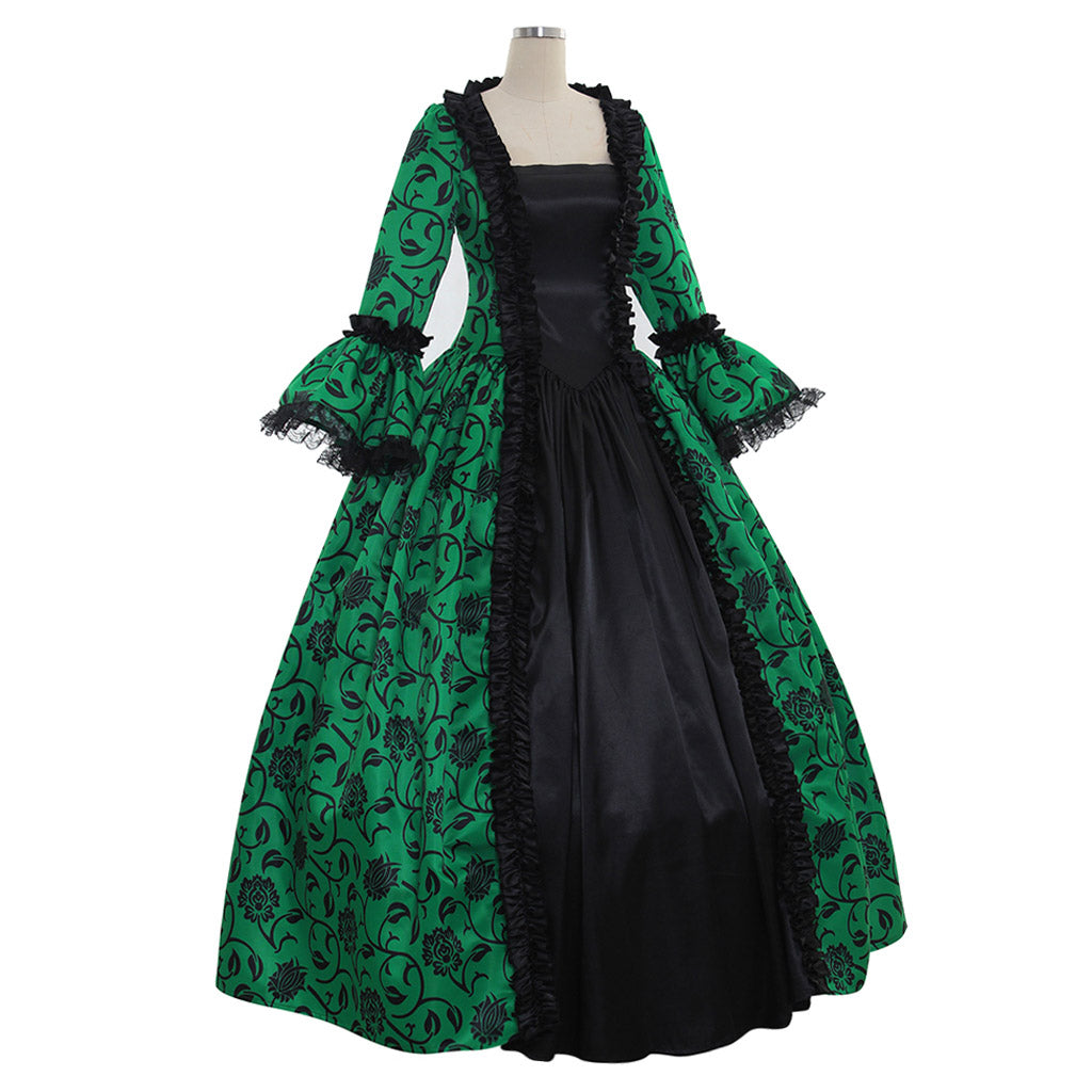 Gothic Rococo Victorian Party Costume Ball Gown Prom Dress Princess Lace print Women's Royal Masquerade Party Carnival of Venice Adults' Dress