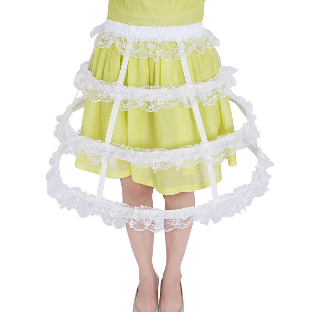 Women's Vintage Lace Trimmed Hoop Crinoline Underskirt Victorian Baroque Style for Ball Dress Cosplay Princess Dress and Retro Outfits