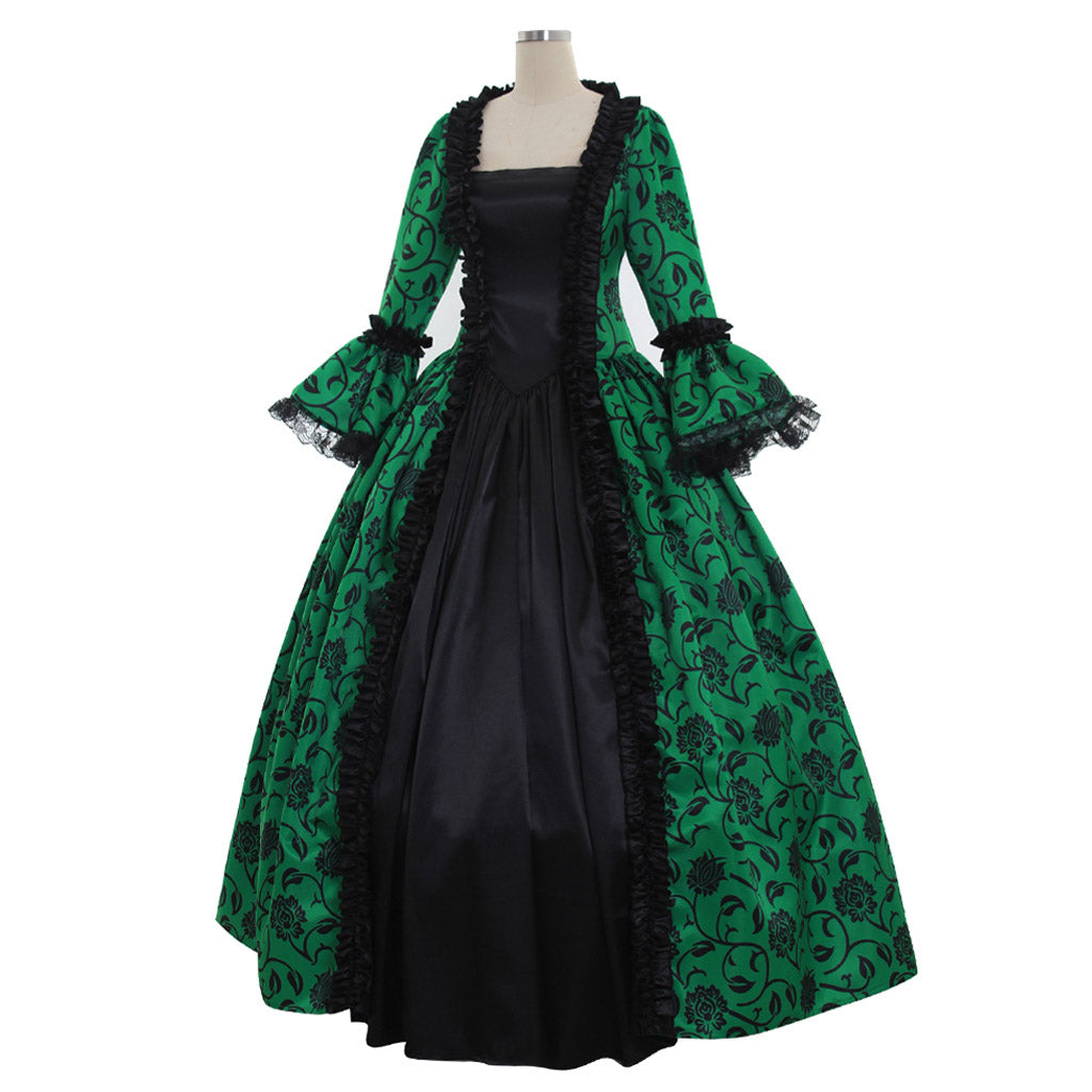 Gothic Rococo Victorian Party Costume Ball Gown Prom Dress Princess Lace print Women's Royal Masquerade Party Carnival of Venice Adults' Dress