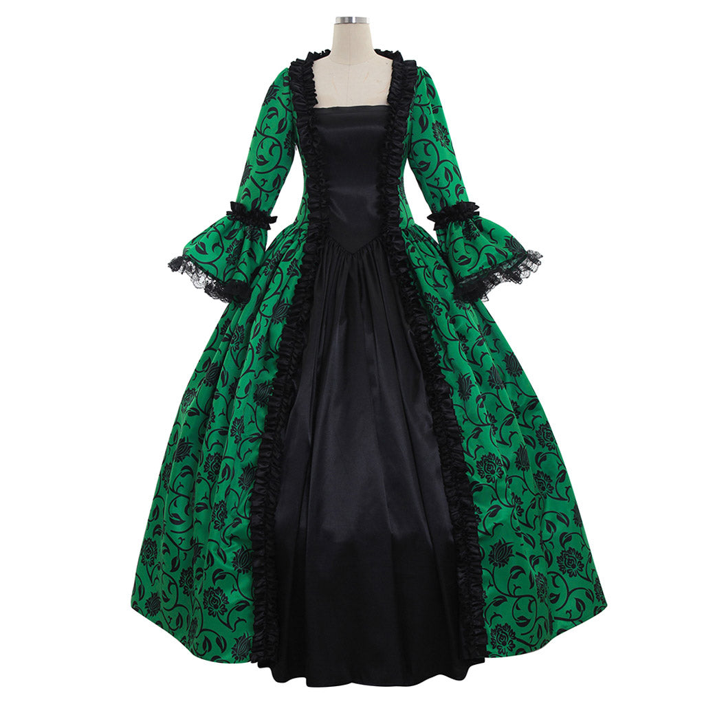 Gothic Rococo Victorian Party Costume Ball Gown Prom Dress Princess Lace print Women's Royal Masquerade Party Carnival of Venice Adults' Dress