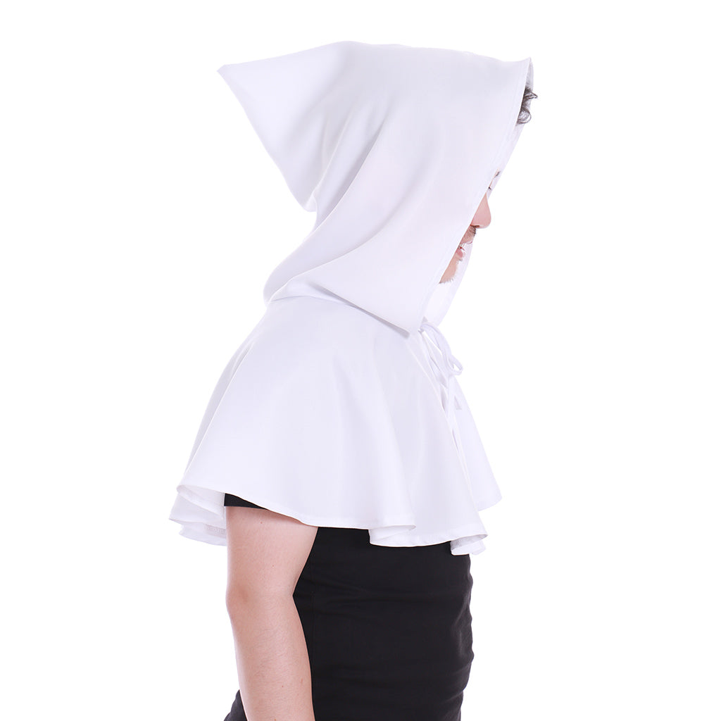 Medieval Gothic Hooded Short Cloak Cropped Cape for Cosplay Halloween Costumes