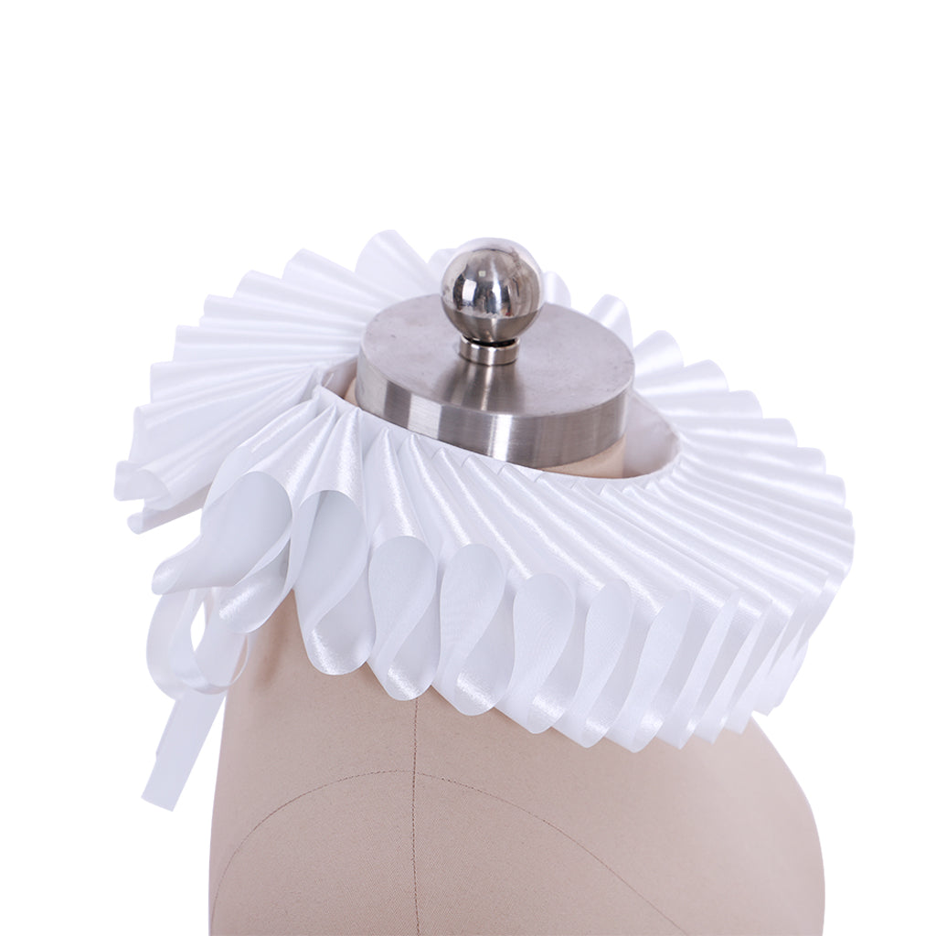 Women's Ruffled Victorian Renaissance Neck Satin Choker Collar Ruff collar