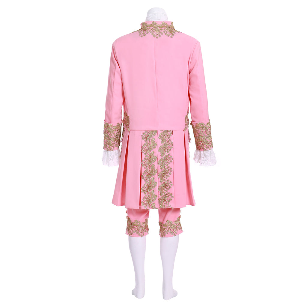 Medieval Men's Rococo Court Suit with Intricate Gold Embroidery Cosplay Stage Costume Adult Halloween Christmas Party Themed Outfit