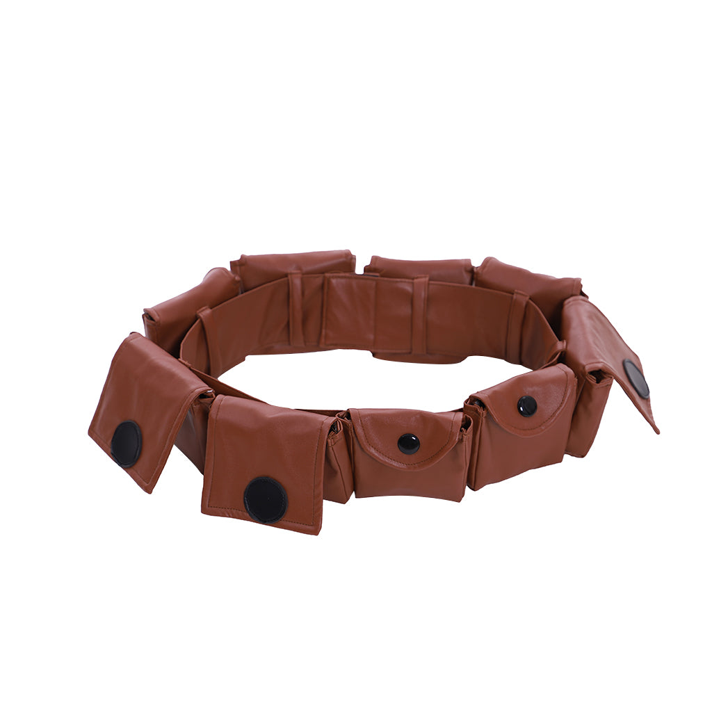 Medieval Men Renaissance Brown Multi Pocket Tie Up Belt Cosplay Costume Gothic Accessory