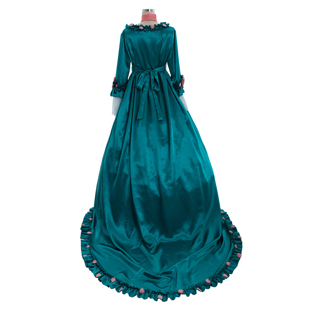 18th Gothic Rococo Down Inspired Long Length Prom Dress Flare Cuff Sleeve Party Costume Prom Gown Princess Shakespeare Lady Geometric Ball Gown Women's Royal Halloween Carnival Party Evening Dress Valentine's DayParty Masquerade Adults' Dress All