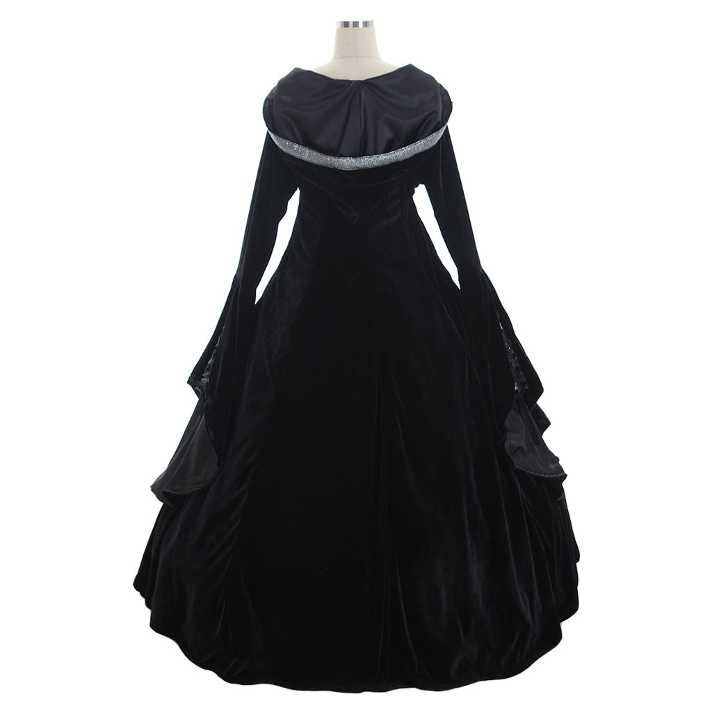 Medieval Women Viking Purple And Black Cosplay Costume Adult Renaissance Ancient Gown With Lace Up Norse Gothic Ladies Halloween Christmas Dress