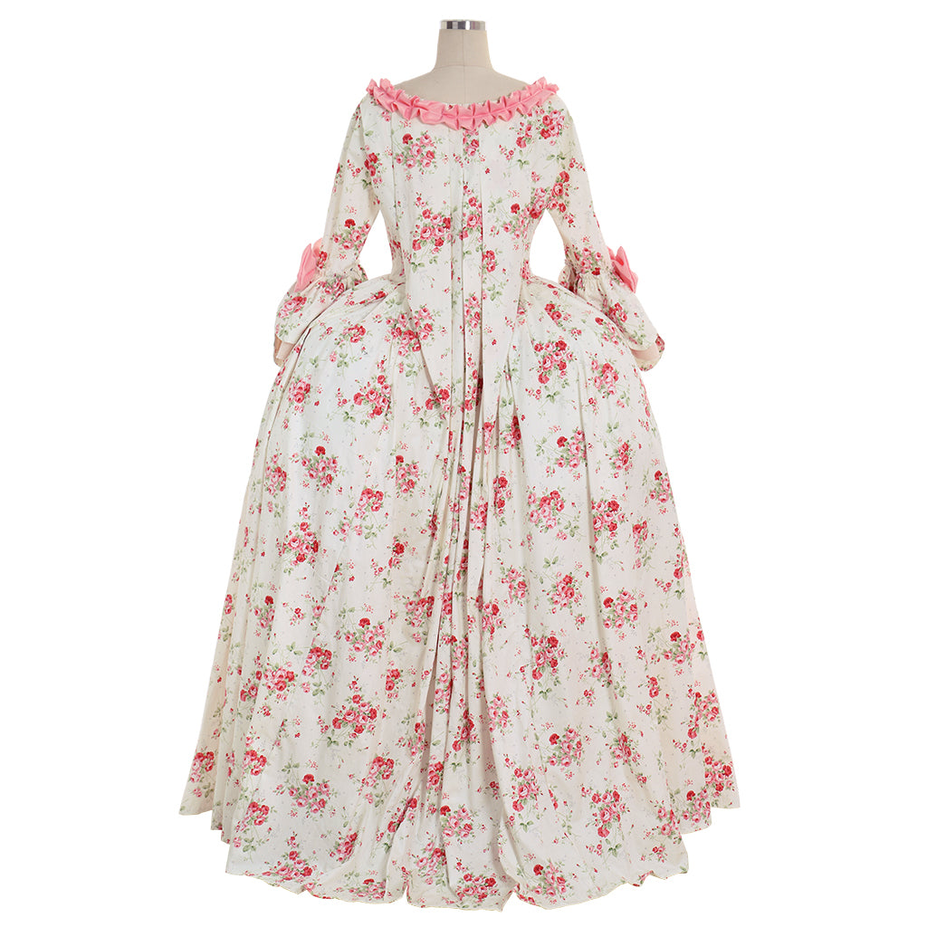 Rococo Victorian Vintage Inspired Dress Party Costume Flare Cuff Sleeve Bow Accessory Prom Down Princess Shakespeare Solid Pint Dsign Women's Halloween Carnival Valentine's Day Party Evening Dress Masquerade Adults' Dress All