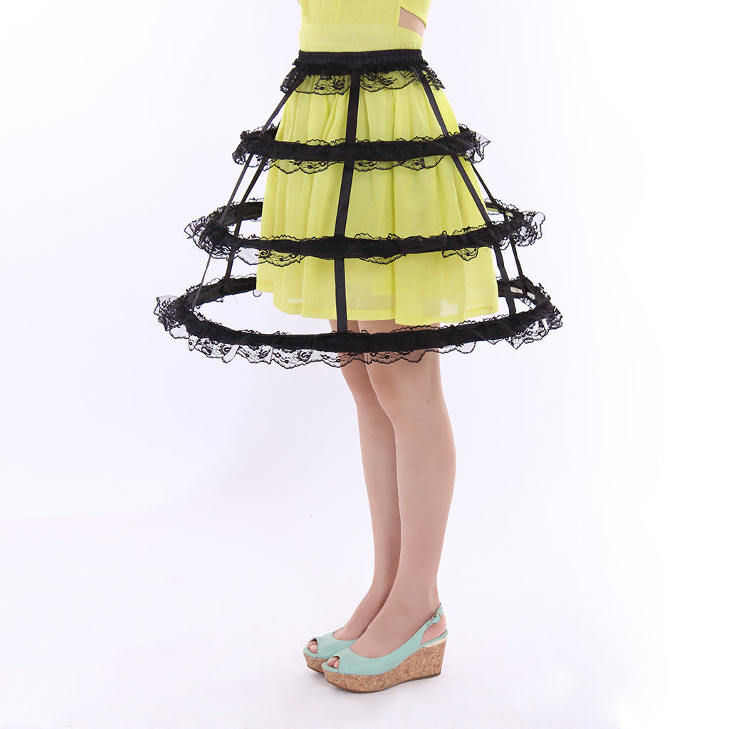 Women's Vintage Lace Trimmed Hoop Crinoline Underskirt Victorian Baroque Style for Ball Dress Cosplay Princess Dress and Retro Outfits