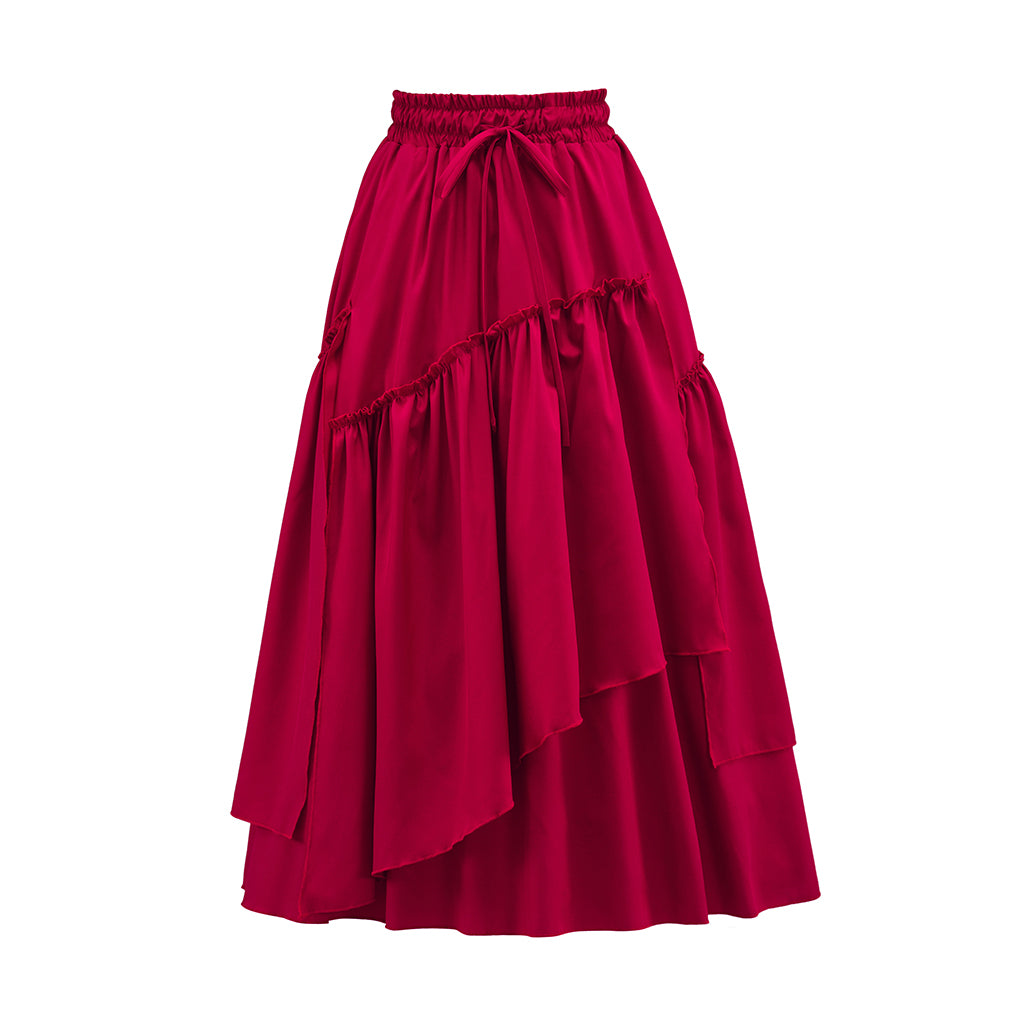 Medieval Red Long Skirt for Historical Reenactments Medieval Themed Events Costume Parties Halloween and Christmas Celebrations