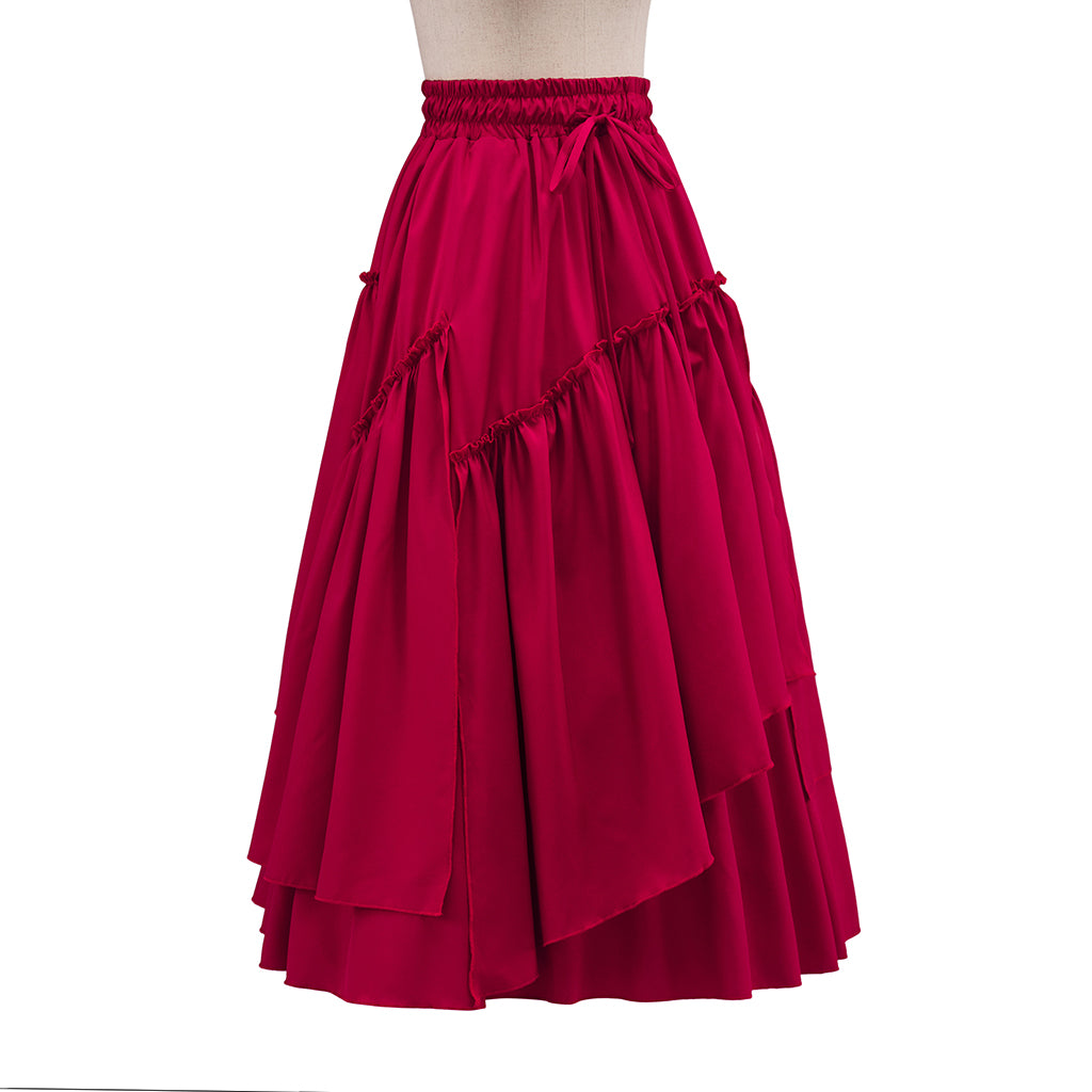 Medieval Red Long Skirt for Historical Reenactments Medieval Themed Events Costume Parties Halloween and Christmas Celebrations
