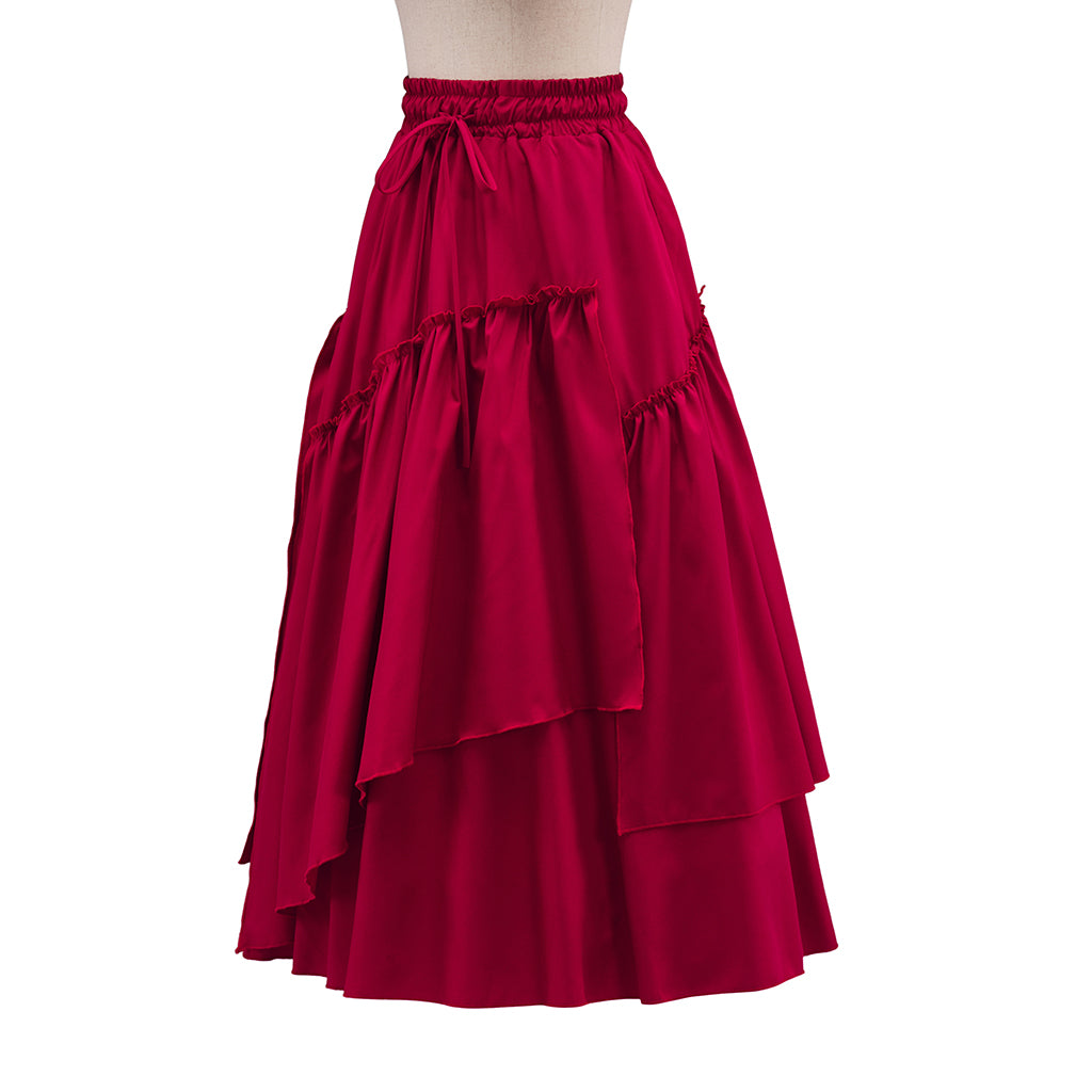 Medieval Red Long Skirt for Historical Reenactments Medieval Themed Events Costume Parties Halloween and Christmas Celebrations