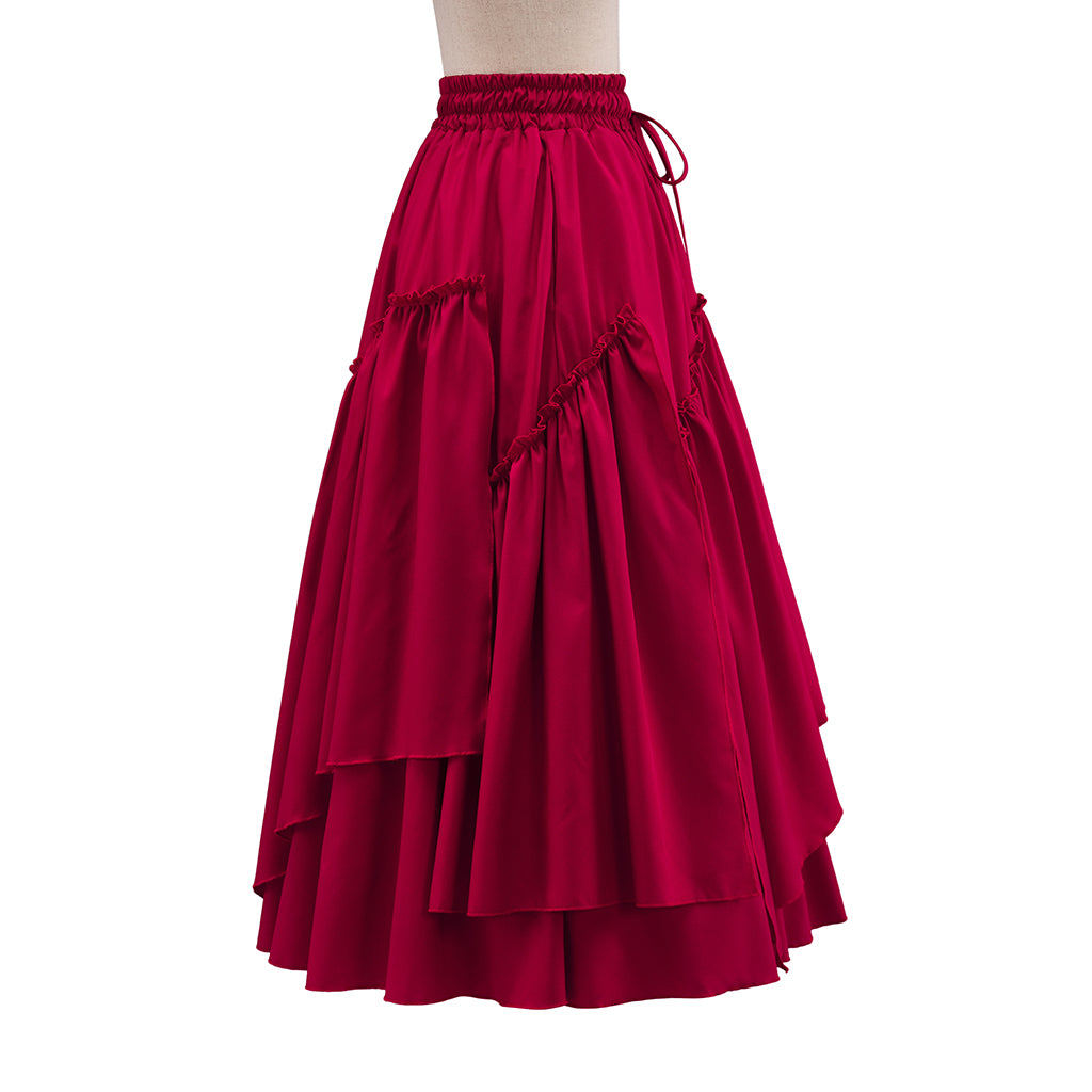 Medieval Red Long Skirt for Historical Reenactments Medieval Themed Events Costume Parties Halloween and Christmas Celebrations