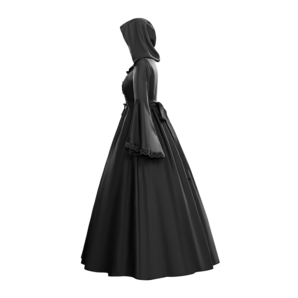 Medieval Hooded Gowns with Long Sleeves for Historical Reenactments Medieval Themed Halloween Christmas