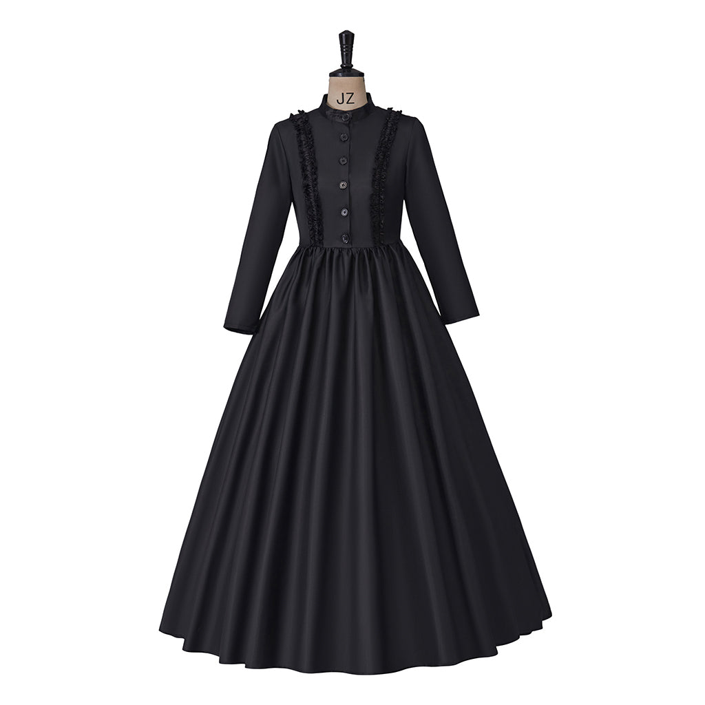 Medieval Renaissance Royal Dress Victorian Gothic Long Gown Retro Vintage Queen Costume Halloween Party Vampire Evening Dress Halloween Carnival Masquerade Party Gown Women Historical High Waist Line Outfit Dress