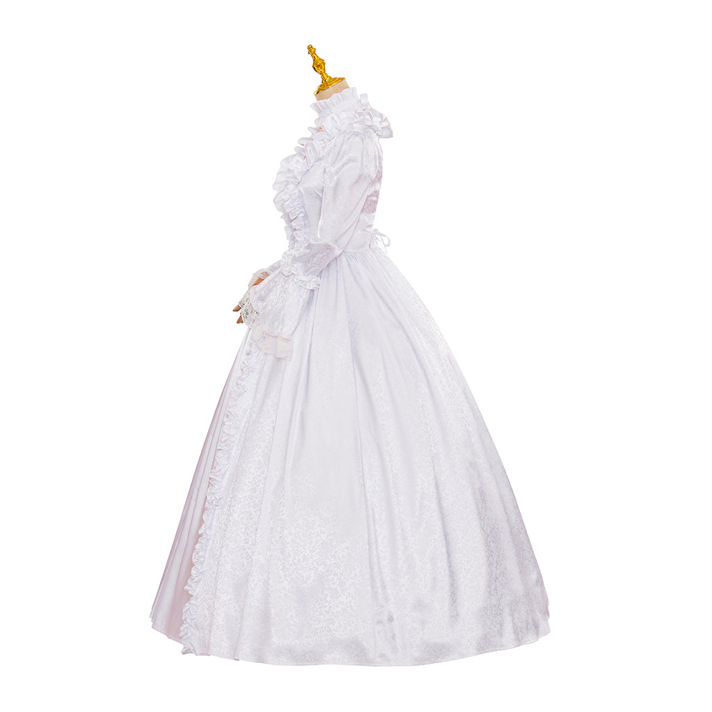 Victorian Style Pale Gown with Bell Sleeves for Historical Reenactments Cosplay Events Victorian Themed Gatherings Halloween Christmas