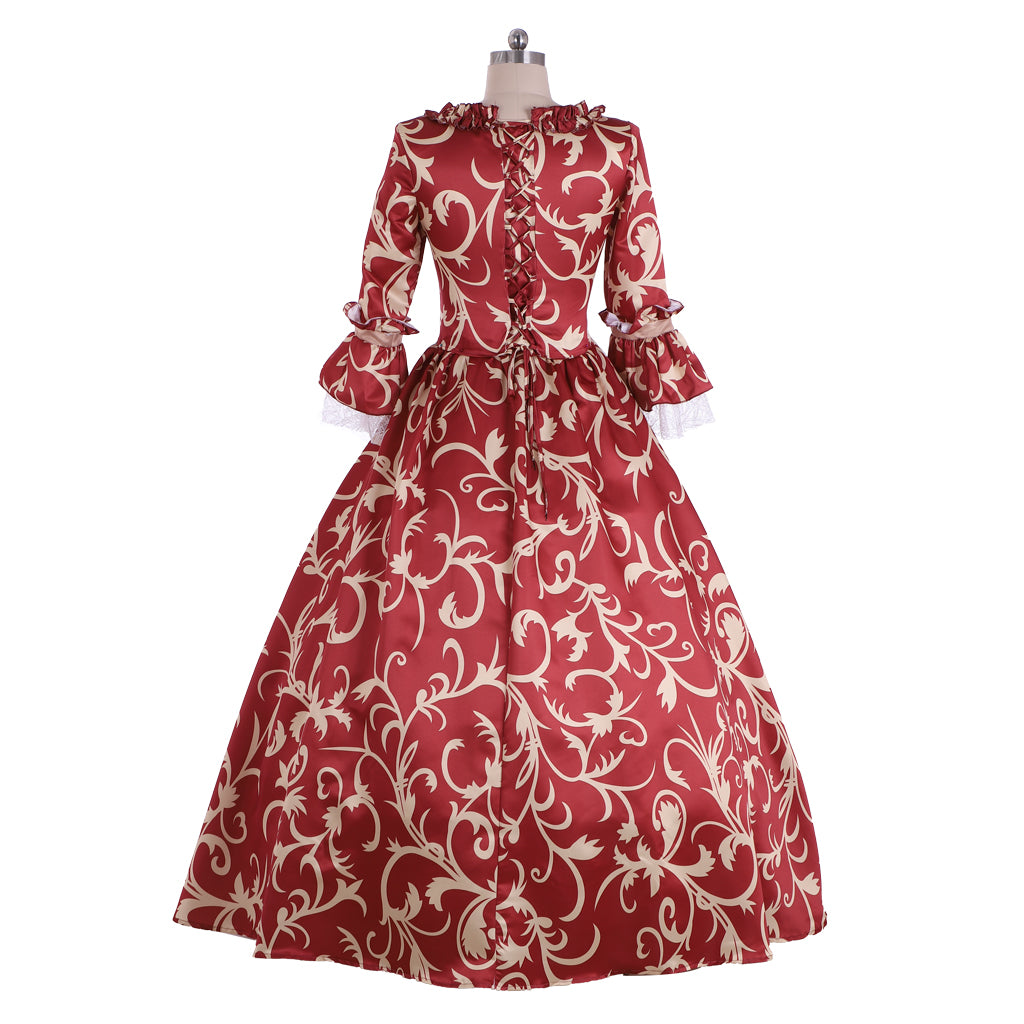 Victorian Rococo Medieval Length Dress Striped DressTrumpet Sleeve Ball Gown Party Costume Women's Royal Halloween Carnival Party Evening Dress Valentine's DayParty Masquerade Adults' Dress All