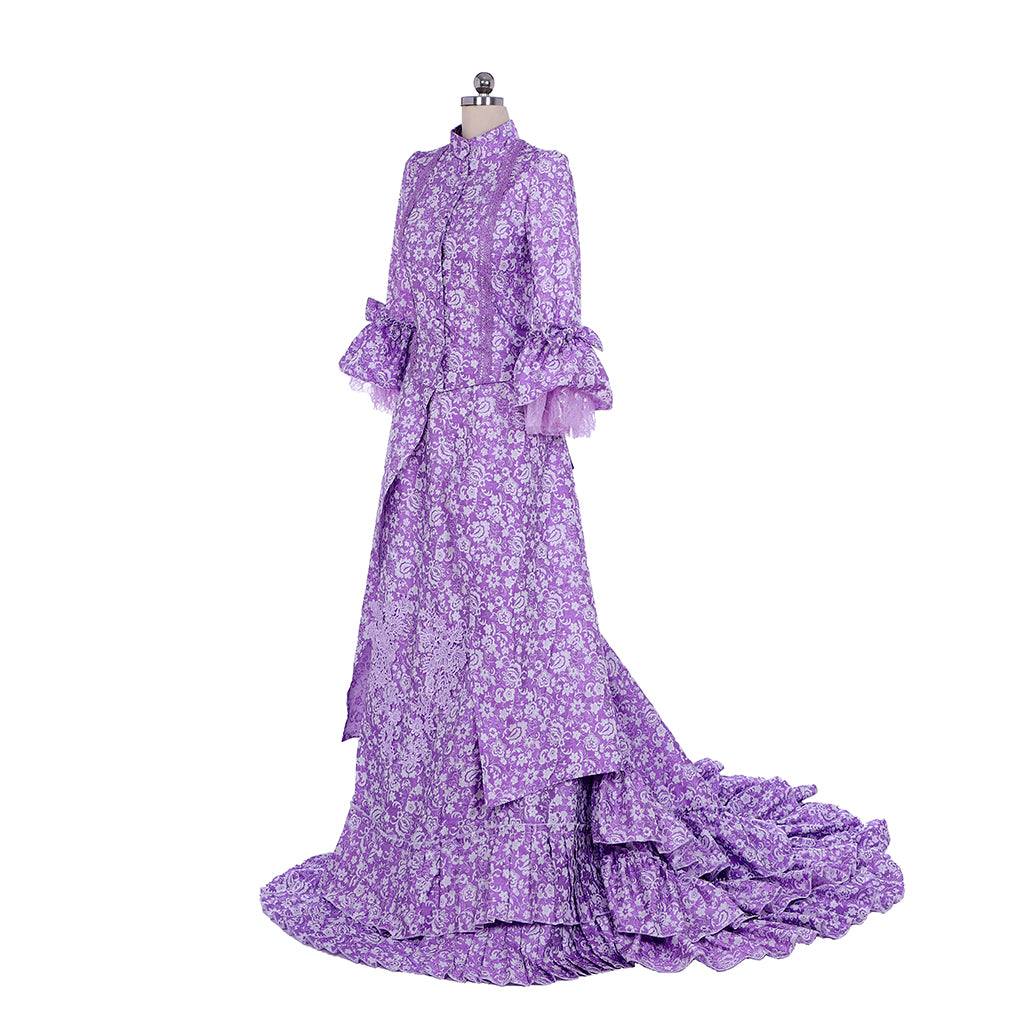 Victorian Rococo Medieval Floor Length Dress Flare Cuff Sleeve Ball Gown Pint Dsign Women's Royal Halloween Carnival Party Prom Carnival of Venice Dress