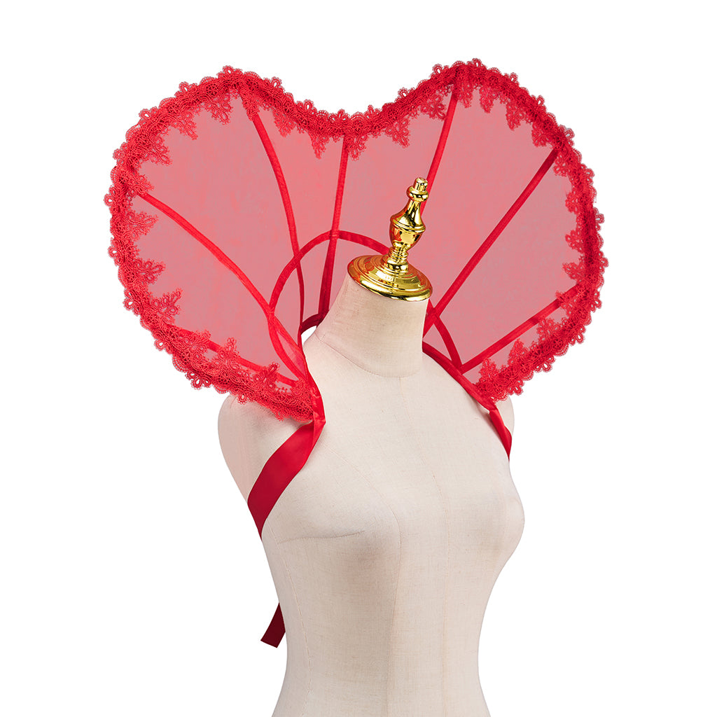Medieval Heart Shaped Neck Wear with Lace Detailing for Vintage Parties Valentine's Day Celebrations Halloween and Christmas