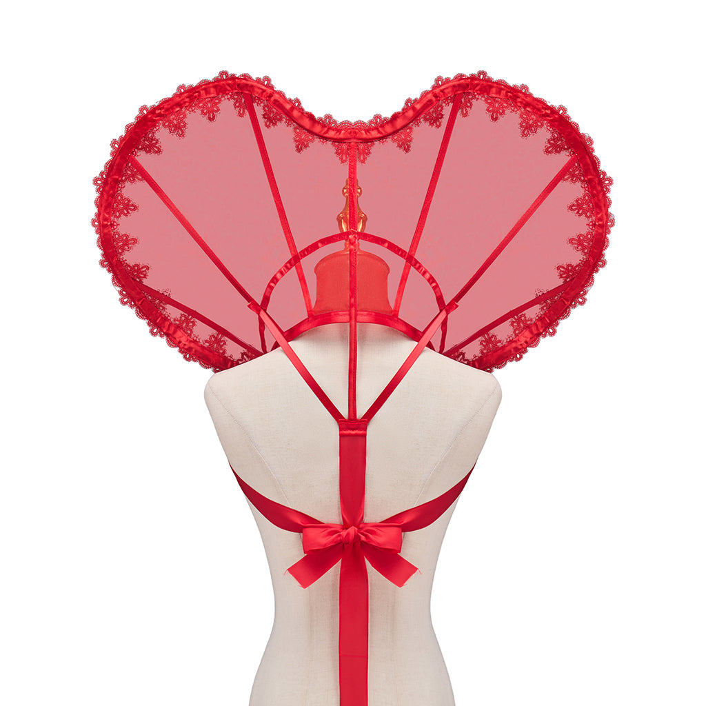 Medieval Heart Shaped Neck Wear with Lace Detailing for Vintage Parties Valentine's Day Celebrations Halloween and Christmas