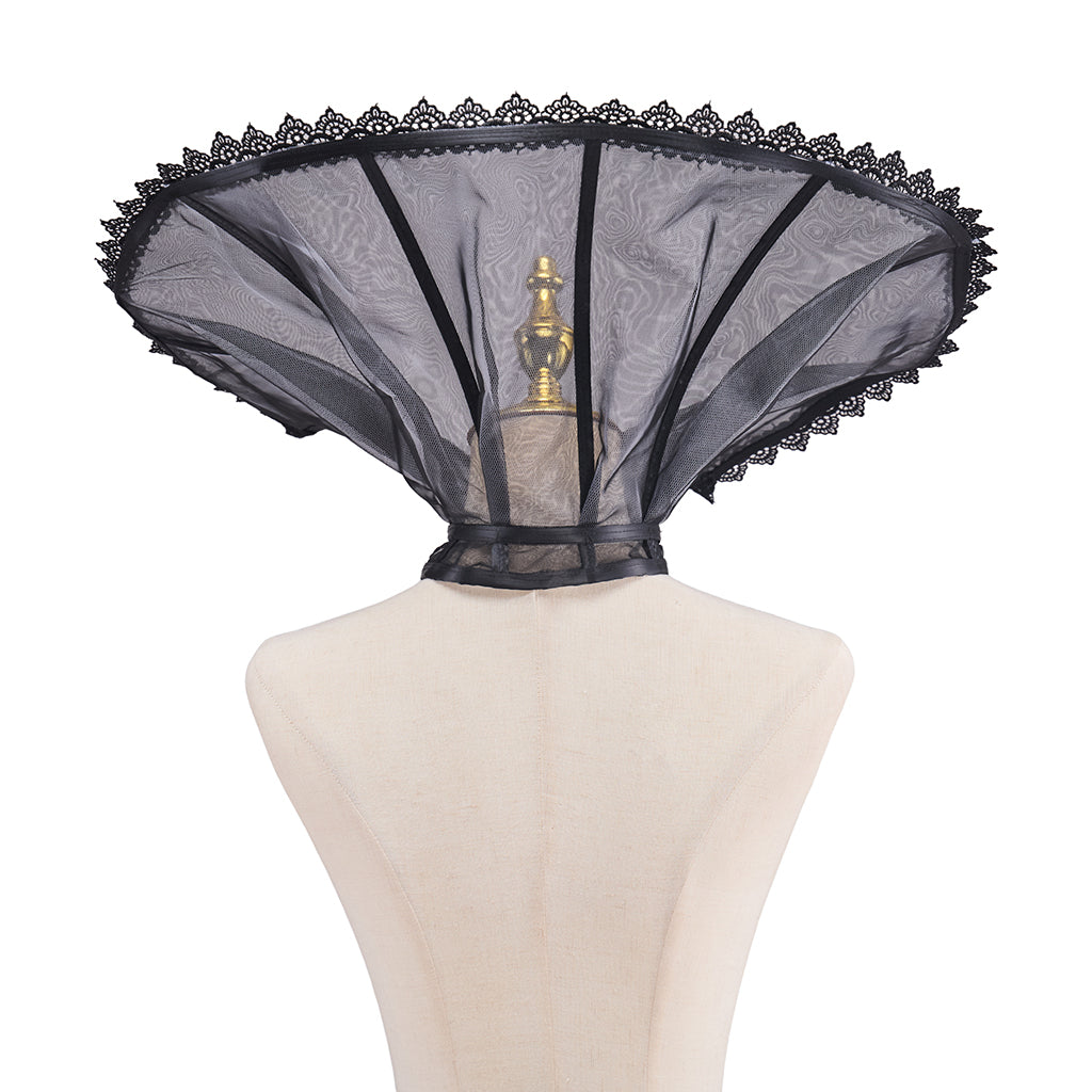 Medieval Neck Wear with Lace Detailing and Bow Accent for Vintage Parties Valentine's Day Halloween and Christmas Celebrations