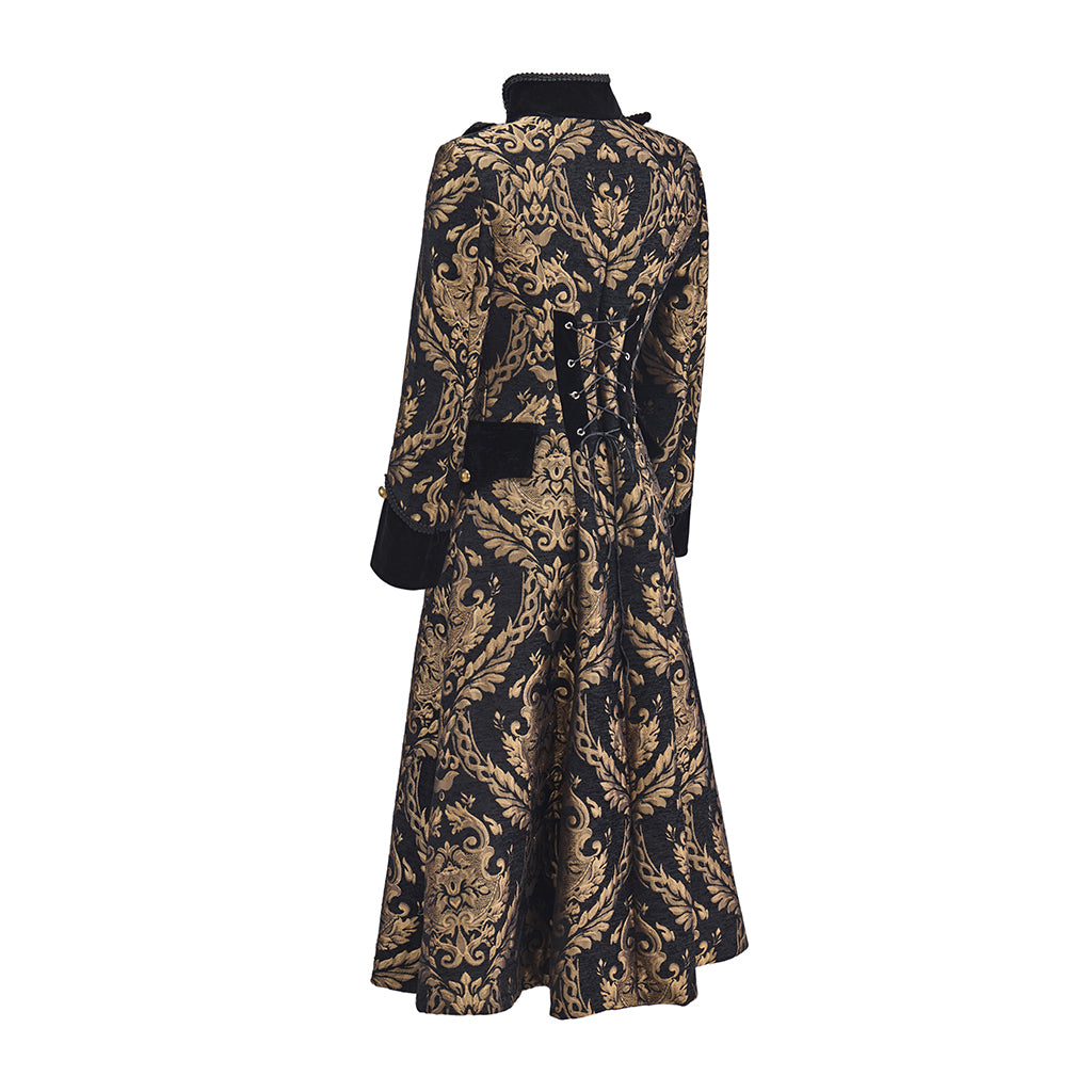 Victorian Black Gold Embroidered Custom for Historical Reenactments Victorian Themed Events Costume Parties Halloween and Christmas