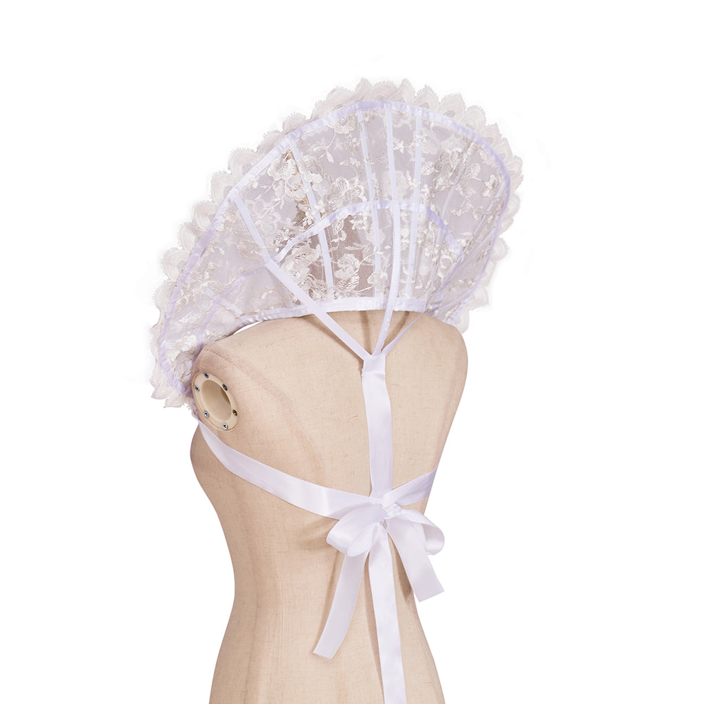 Medieval Style White Lace Fan - Shaped Shoulder Collar for Historical Reenactments Cosplay Events Medieval Themed Gatherings Halloween Christmas