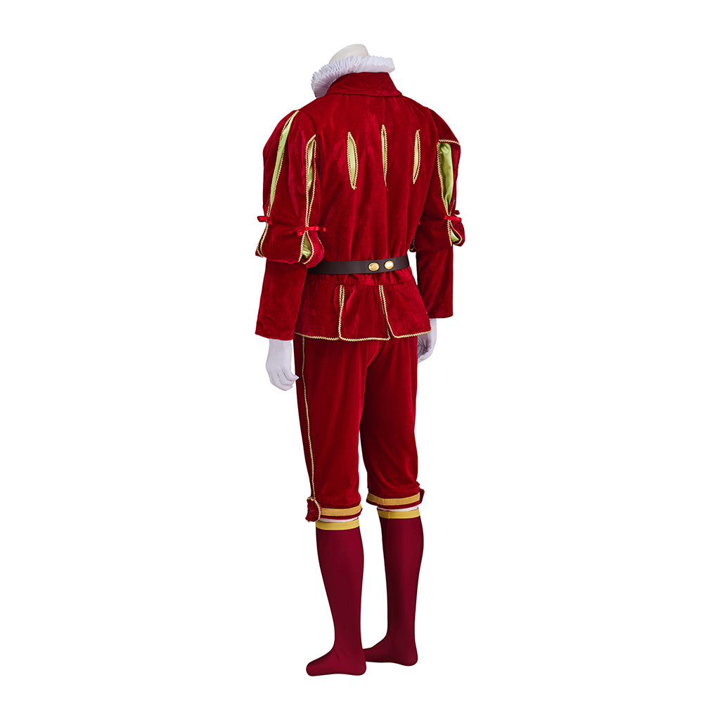 Medieval Renaissance Red Gold - Trimmed Noble Costume for Historical Reenactments Renaissance Themed Events Halloween and Christmas