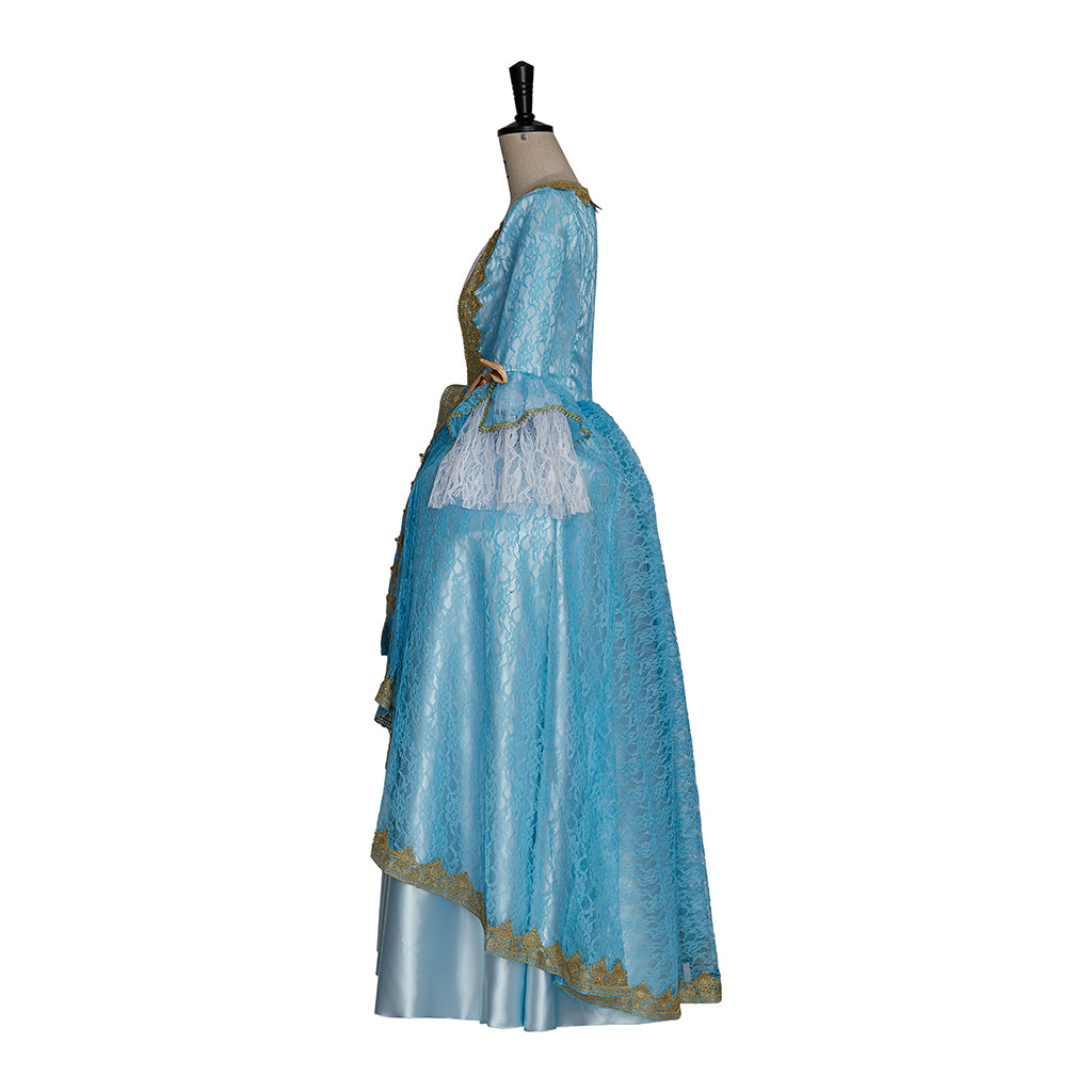 Rococo Victorian Vintage Dress Ball Gown Prom Custom Blue Women's Masquerade Carnival Wedding Party Adults' Dress