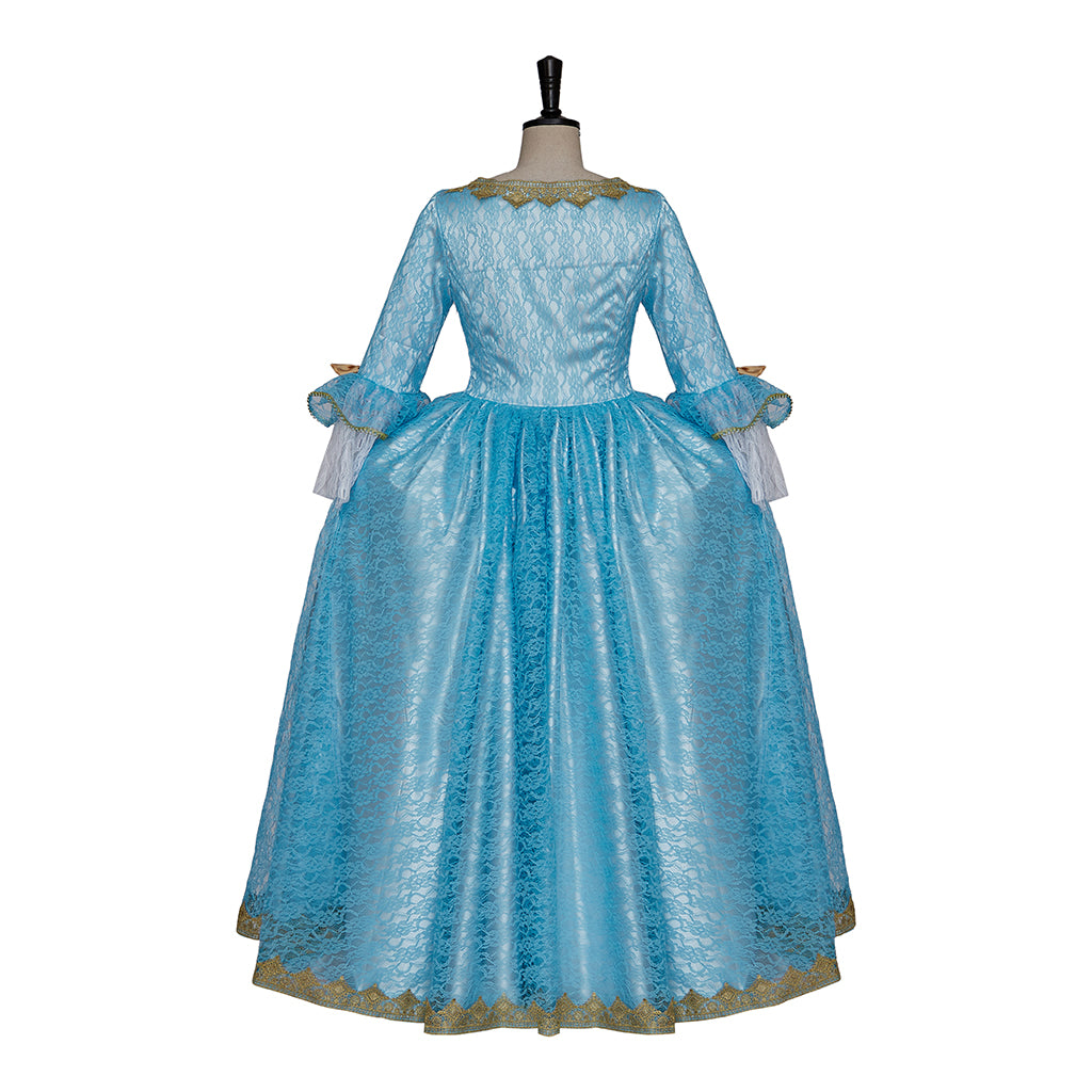 Rococo Victorian Vintage Dress Ball Gown Prom Custom Blue Women's Masquerade Carnival Wedding Party Adults' Dress